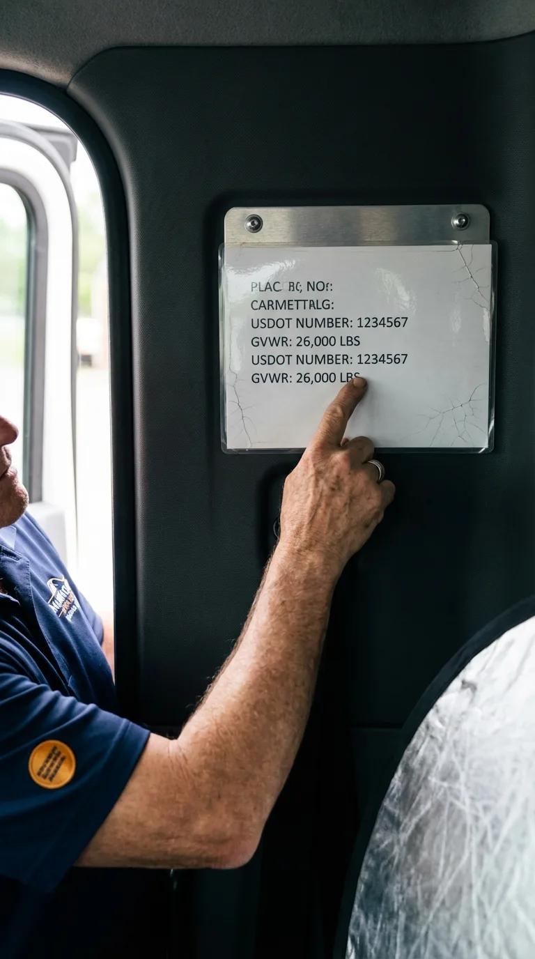 USDOT licensing placard verification in Oilton